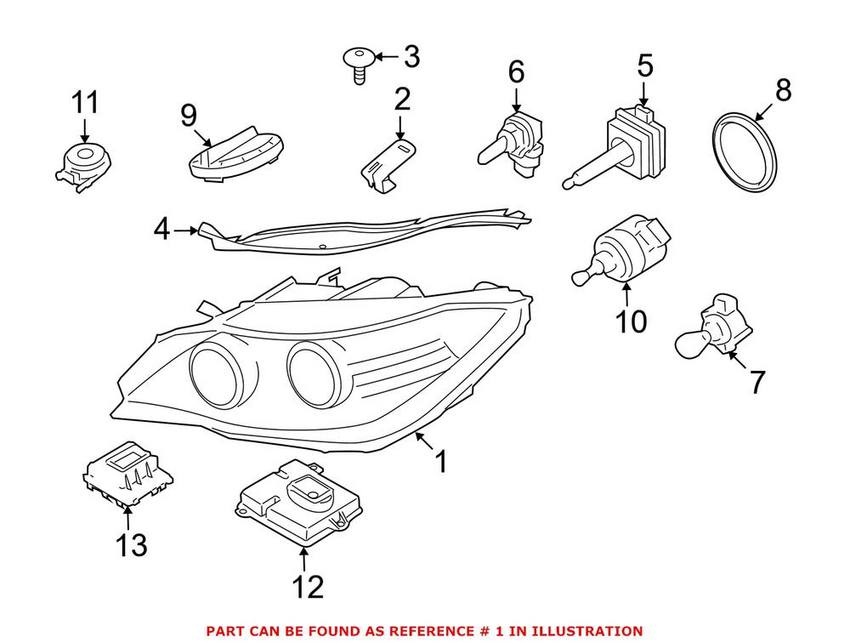 BMW Headlight Assembly - Driver Side (Xenon) (Adaptive) 63127228867